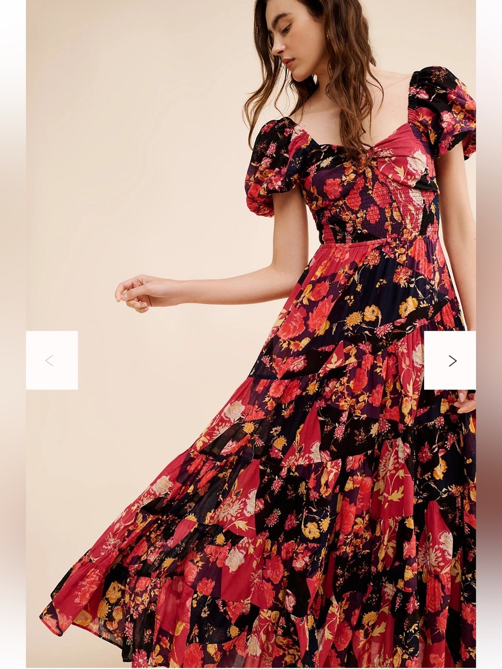 Free People Sun-drenched Maxi Dress Size Small Boho Cottagecore Floral - Picture 2 of 8